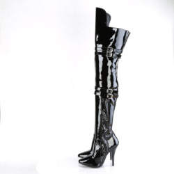 Pleaser JUBILANT-1048 Black Vegan Leather Ankle Boots