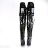 Pleaser SEDUCE-3080 Patent Buckle Thigh High Boots