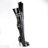 Pleaser SEDUCE-3080 Patent Buckle Thigh High Boots