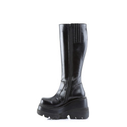 Demonia SHAKER-100 Black Vegan Platform Wedge Knee Boots
