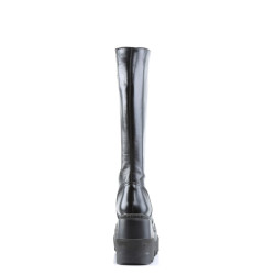 Demonia SHAKER-100 Black Vegan Platform Wedge Knee Boots