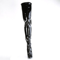 Pleaser SEDUCE-4000 Black Heeled Crotch High Boots