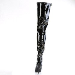 Pleaser SEDUCE-4000 Black Heeled Crotch High Boots