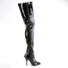 Pleaser SEDUCE-4000 Black Heeled Crotch High Boots