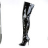 Pleaser SEDUCE-4010 Patent Heeled Crotch High Boots