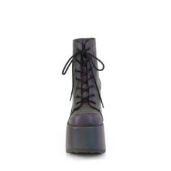 Demonia CAMEL-203 Green Reflective Chunky Platform Boots