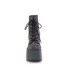 Demonia CAMEL-203 Green Reflective Chunky Platform Boots