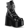 Demonia CAMEL-65 Black Patent Chunky Platform Boots