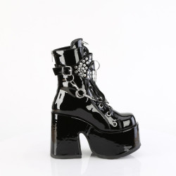 Demonia CAMEL-65 Black Patent Chunky Platform Boots