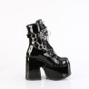 Demonia CAMEL-65 Black Patent Chunky Platform Boots