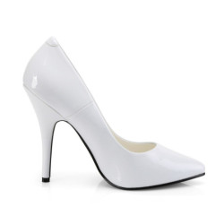 Pleaser SEDUCE-420 White Pointed Toe Heeled Pumps