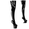 Pleaser CRAZE-3000 Black Patent Heelless Overknee Boots