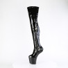 Pleaser CRAZE-3000 Black Patent Heelless Overknee Boots