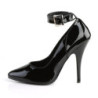 Pleaser SEDUCE-431 Black Ankle Strap Heeled Pumps