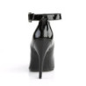 Pleaser SEDUCE-431 Black Ankle Strap Heeled Pumps