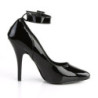 Pleaser SEDUCE-431 Black Ankle Strap Heeled Pumps