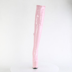 Pleaser CRAZE-3000 Rose Patent Heelless Overknee Boots