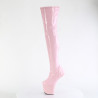 Pleaser CRAZE-3000 Rose Patent Heelless Overknee Boots