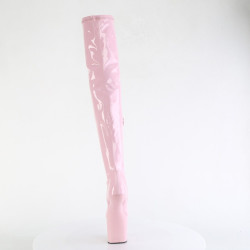 Pleaser CRAZE-3000 Rose Patent Heelless Overknee Boots