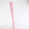 Pleaser CRAZE-3000 Rose Patent Heelless Overknee Boots