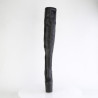 Pleaser CRAZE-3000 Black Vegan Heelless Overknee Boots