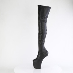 Pleaser CRAZE-3000 Black Vegan Heelless Overknee Boots