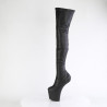 Pleaser CRAZE-3000 Black Vegan Heelless Overknee Boots