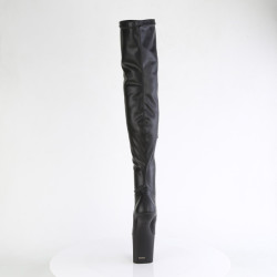 Pleaser CRAZE-3000 Black Vegan Heelless Overknee Boots