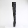Pleaser CRAZE-3000 Black Vegan Heelless Overknee Boots
