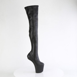 Pleaser CRAZE-3000 Black Vegan Heelless Overknee Boots