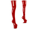 Pleaser CRAZE-3000 Red Patent Heelless Overknee Boots