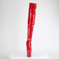 Pleaser CRAZE-3000 Red Patent Heelless Overknee Boots