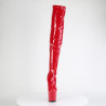 Pleaser CRAZE-3000 Red Patent Heelless Overknee Boots