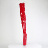 Pleaser CRAZE-3000 Red Patent Heelless Overknee Boots