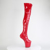 Pleaser CRAZE-3000 Red Patent Heelless Overknee Boots
