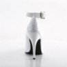 Pleaser SEDUCE-431 White Ankle Strap Heeled Pumps