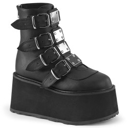 Demonia DAMNED-105 Black Vegan Leather Women Heels
