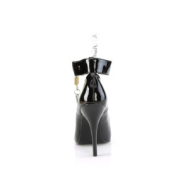 Pleaser SEDUCE-432 Black High Heeled Ankle Cuff Pumps