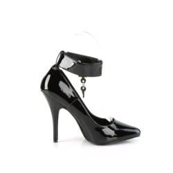 Pleaser SEDUCE-432 Black High Heeled Ankle Cuff Pumps