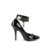 Pleaser SEDUCE-432 Black High Heeled Ankle Cuff Pumps