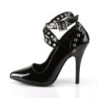Pleaser SEDUCE-443 Black Crisscross Straps Heeled Pumps