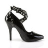 Pleaser SEDUCE-443 Black Crisscross Straps Heeled Pumps