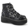 Demonia EMILY-315 Black Vegan Platform Buckle Boots