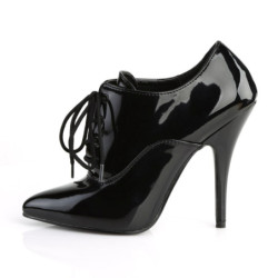 Pleaser SEDUCE-460 Black Patent Heeled Oxford Pumps