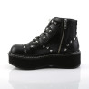 Demonia EMILY-315 Black Vegan Platform Buckle Boots