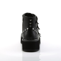Demonia EMILY-315 Black Vegan Platform Buckle Boots