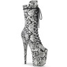 Pleaser FLAMINGO-1050SP Black White Snake Print Boots