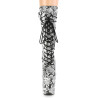 Pleaser FLAMINGO-1050SP Black White Snake Print Boots