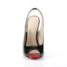 Pleaser SEXY-08 Black Slingback Peep Toe Pumps Women