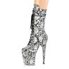 Pleaser FLAMINGO-1050SP Black White Snake Print Boots